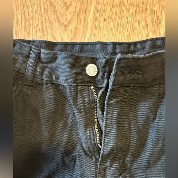 Black Distressed Women Jean Shorts - Picture 2 of 5